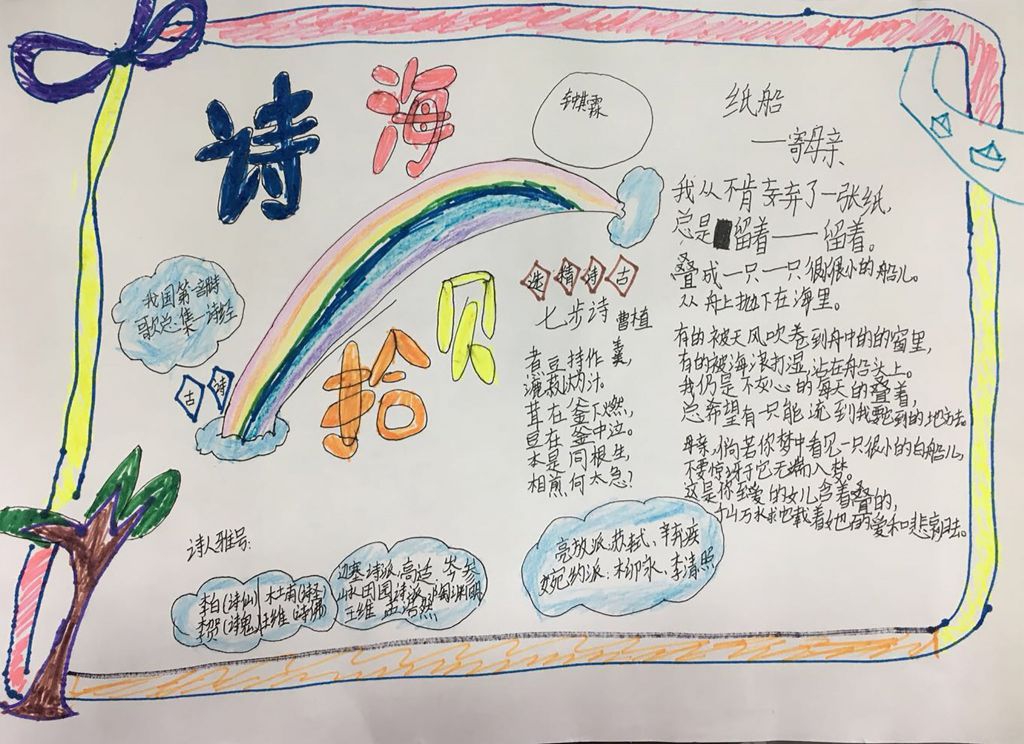《遨游诗歌王国》手抄报简单又漂亮