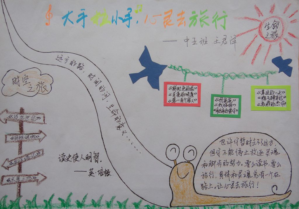 大手拉小手心灵去旅行手抄报 大手拉小手心灵去旅行手抄报