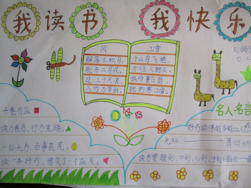 孩子们的暑期读书手抄报