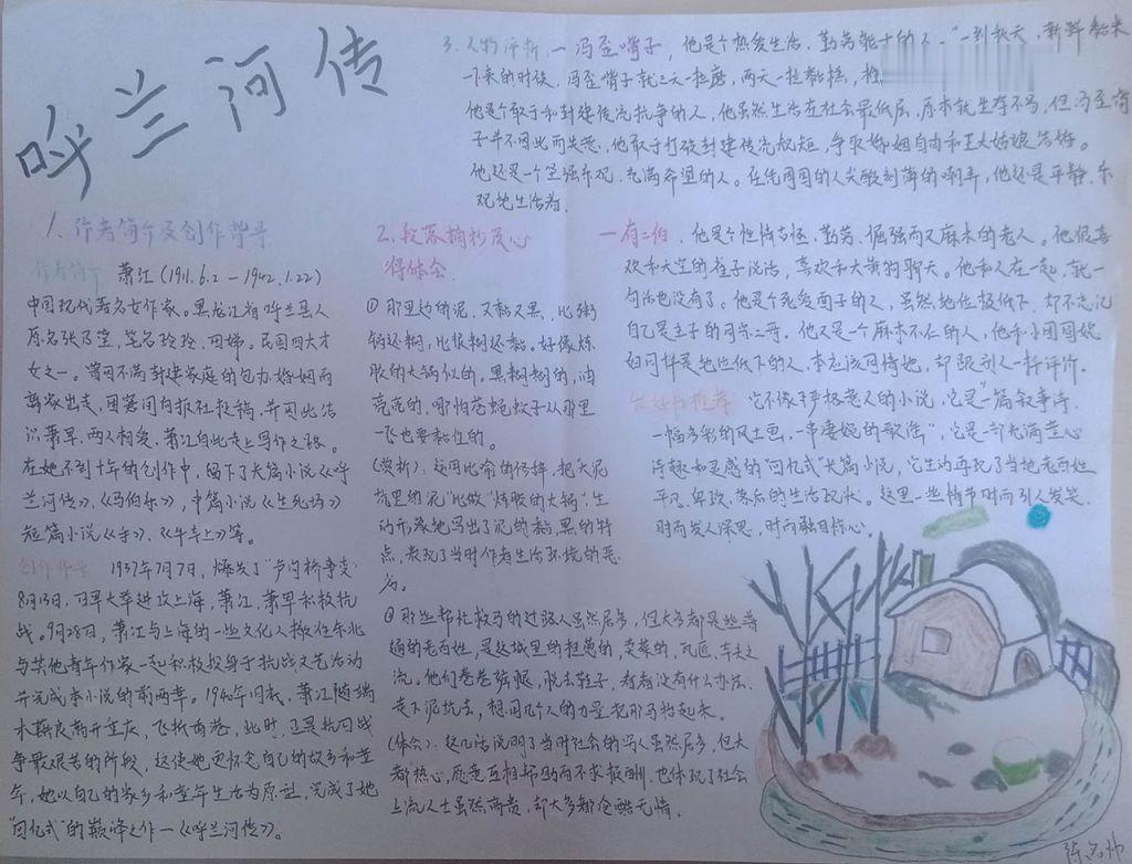呼兰河传手抄报