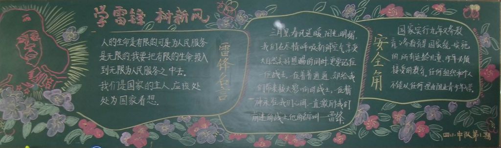 学雷锋树新风黑板报图片大全