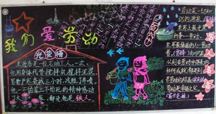 我们爱劳动板报作品设计图
