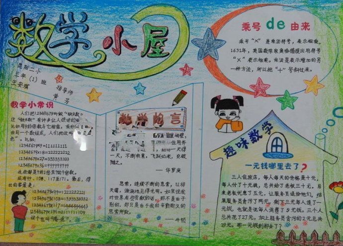 数学小屋手抄报图片
