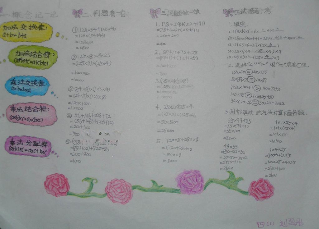 乘法分配率手抄报