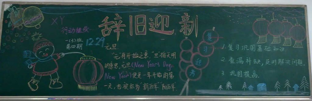 喜庆元旦黑板报图片