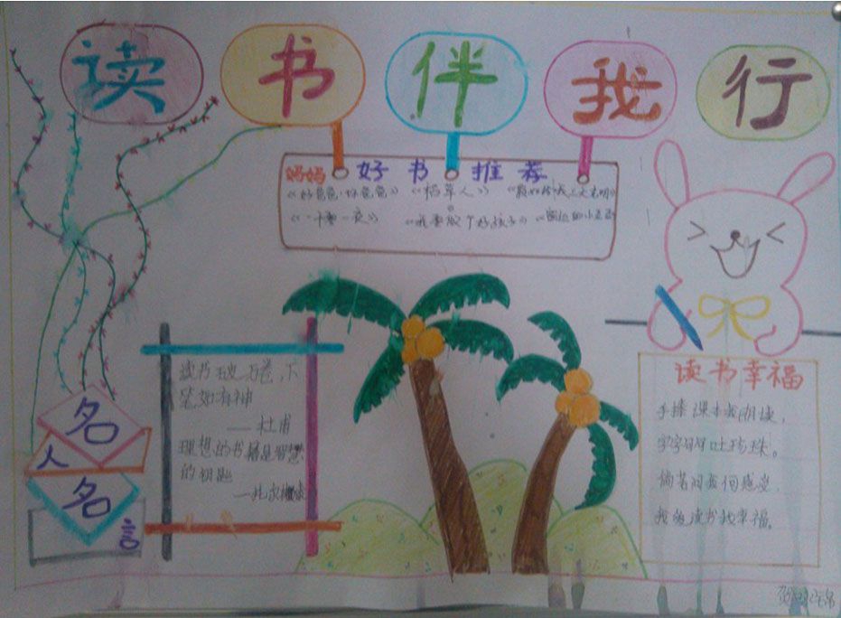 品书香伴成长手抄报