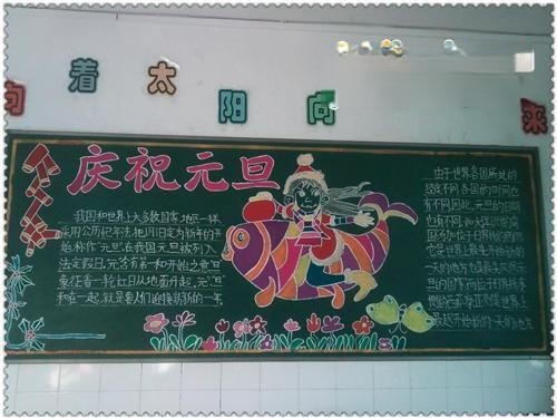 庆祝元旦黑板报图片