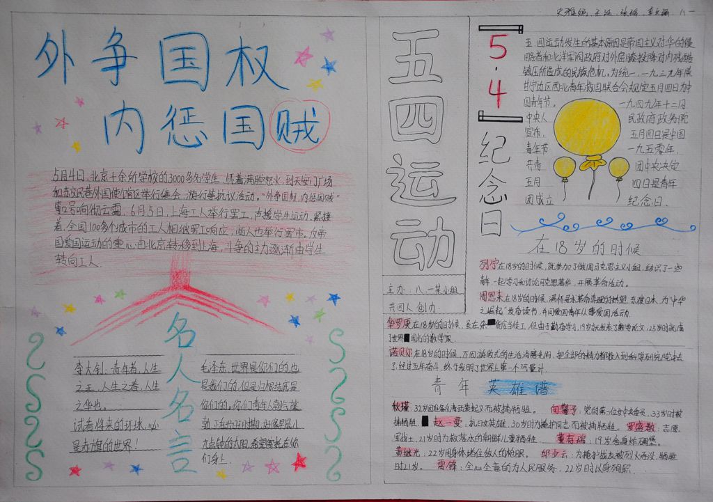 外争国权内惩国贼手抄报