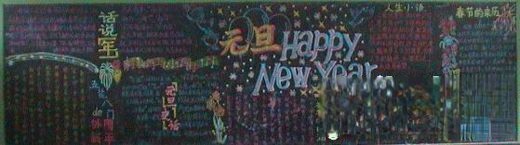 元旦Happy New Year黑板报