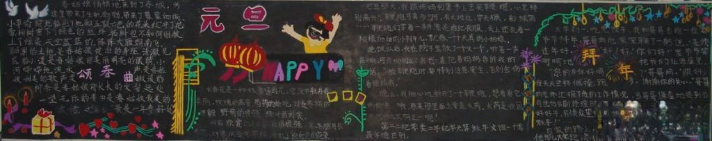元旦happy板报版面设计图