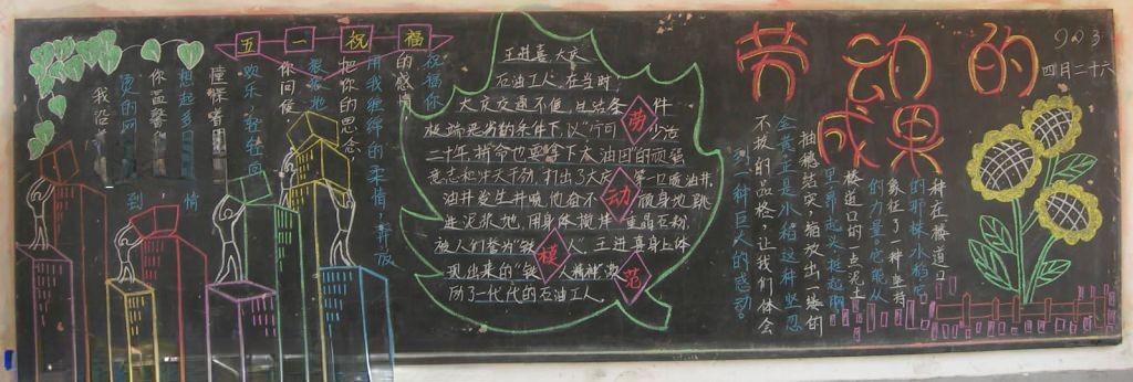 劳动的成果黑板报版面图