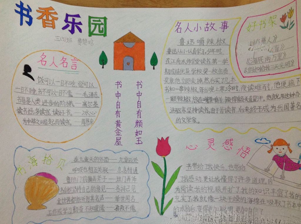 清新漂亮的读书手抄报