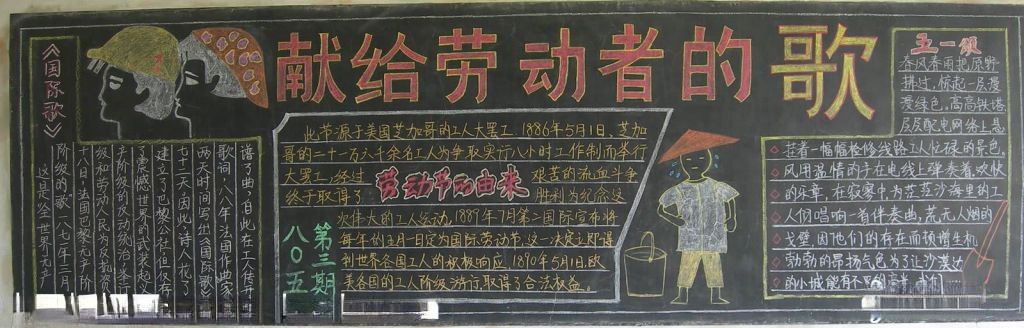 献给劳动者的歌黑板报