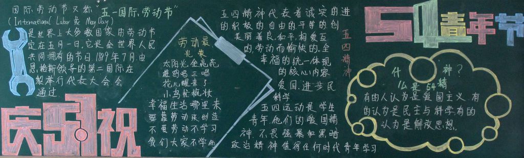劳动节青年节黑板报图片展