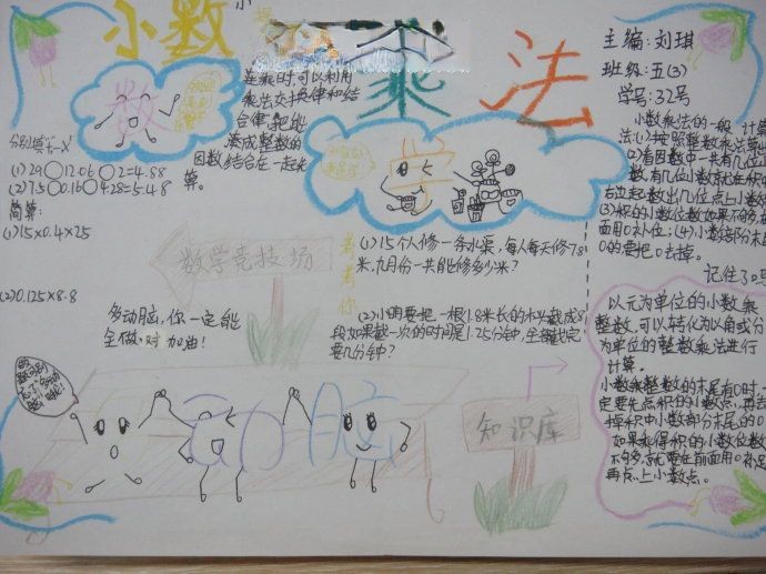 三年级数学复习手抄报图片