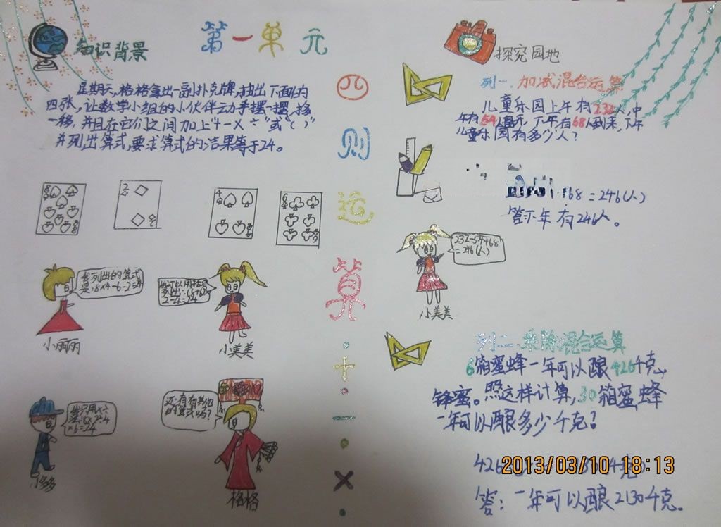 四则运算手抄报