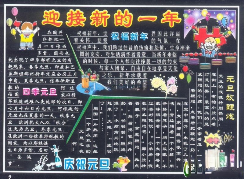 元旦板报:迎接新的一年 元旦板报:迎接新的一年