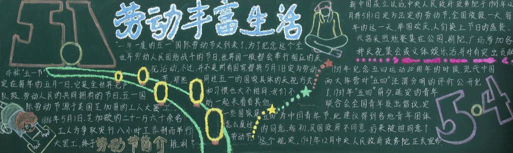 劳动节青年节黑板报图片展