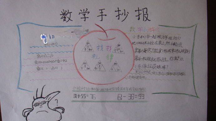 简单的数学手抄报 简单的数学手抄报