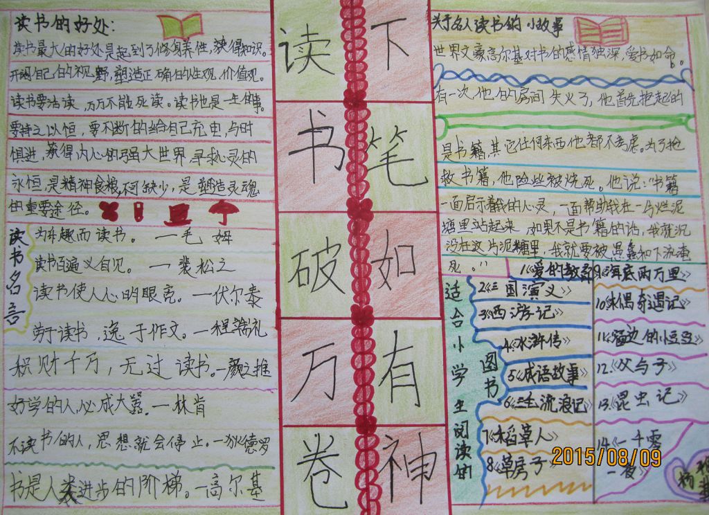 读书破万卷下笔如有神手抄报
