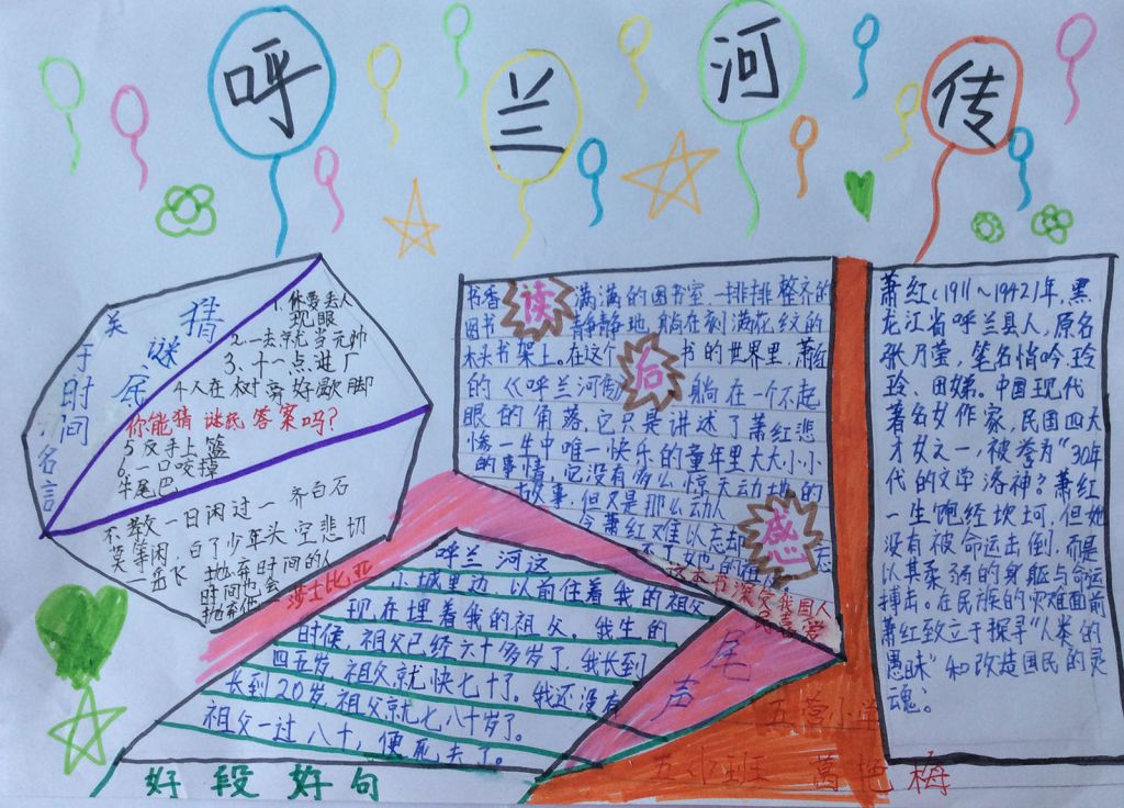《呼兰河传》手抄报图片大全