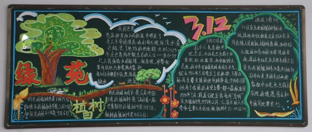 2022年植树日黑板报图片