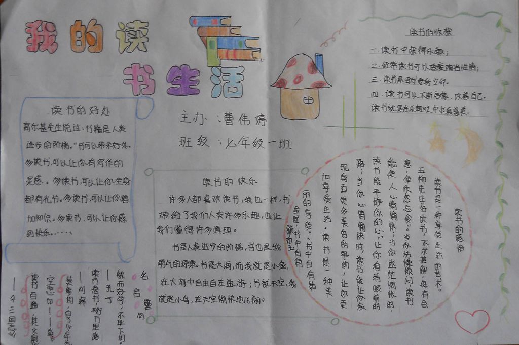 我的读书生活手抄报大全