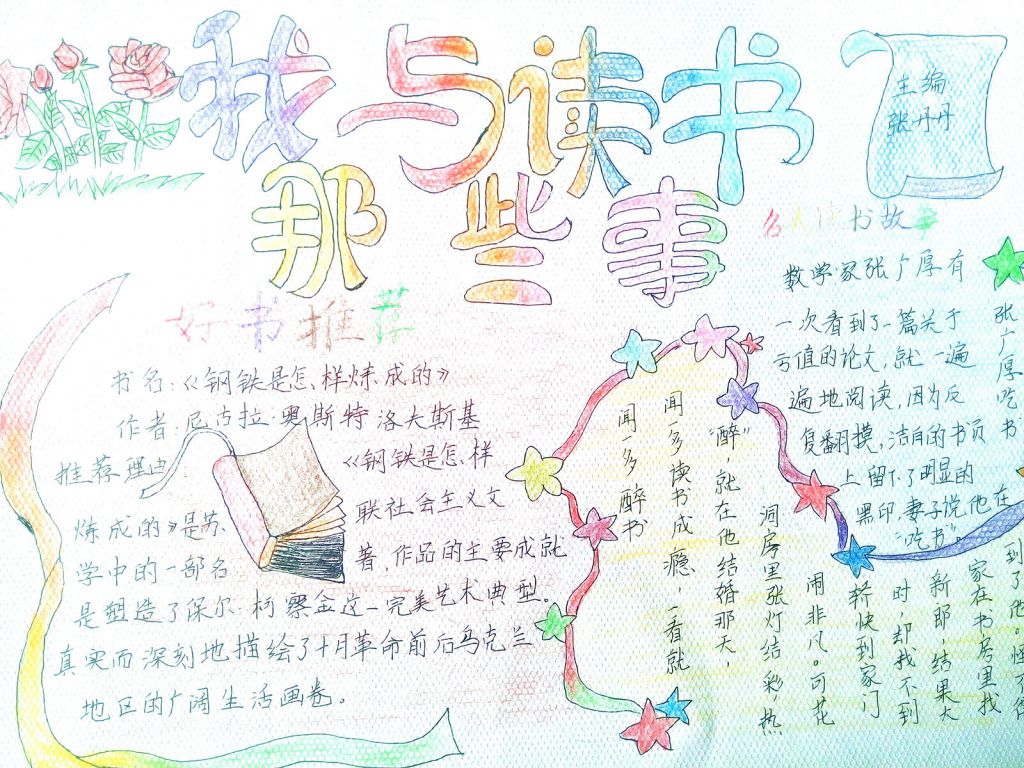 我与读书那些事手抄报