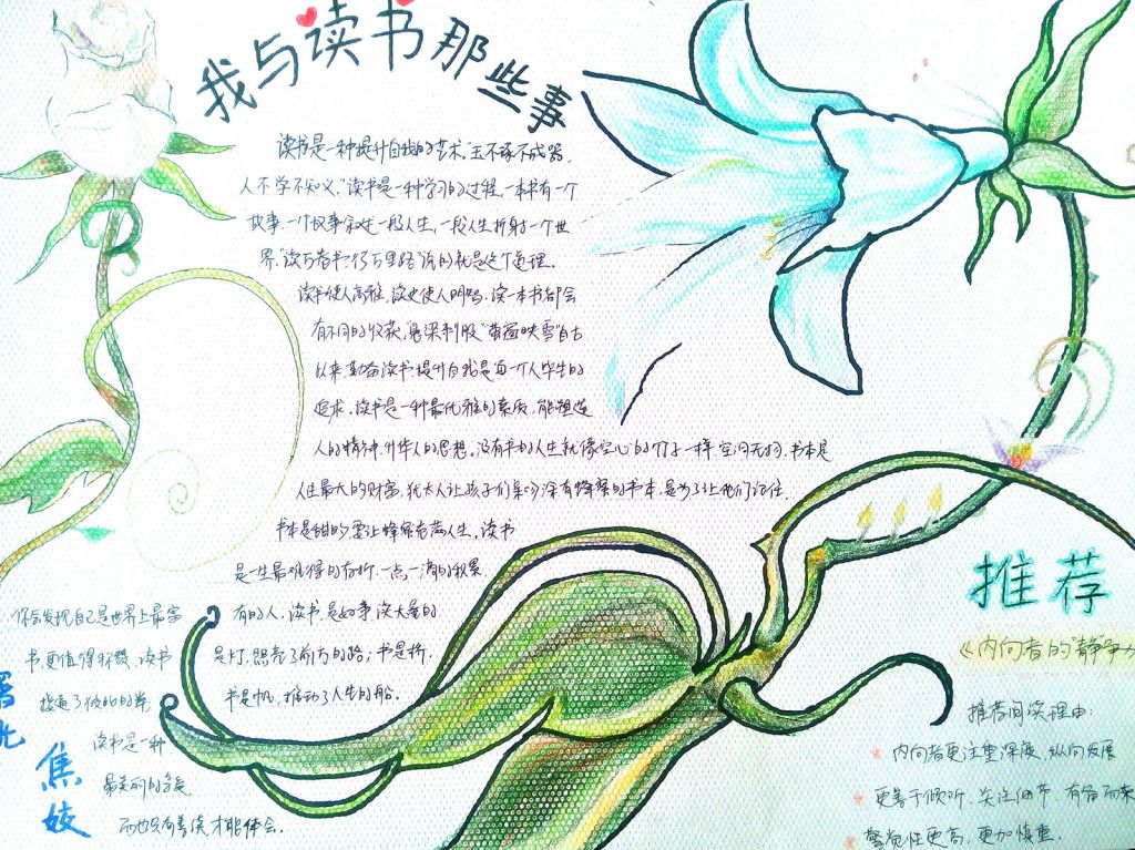 我与读书那些事手抄报