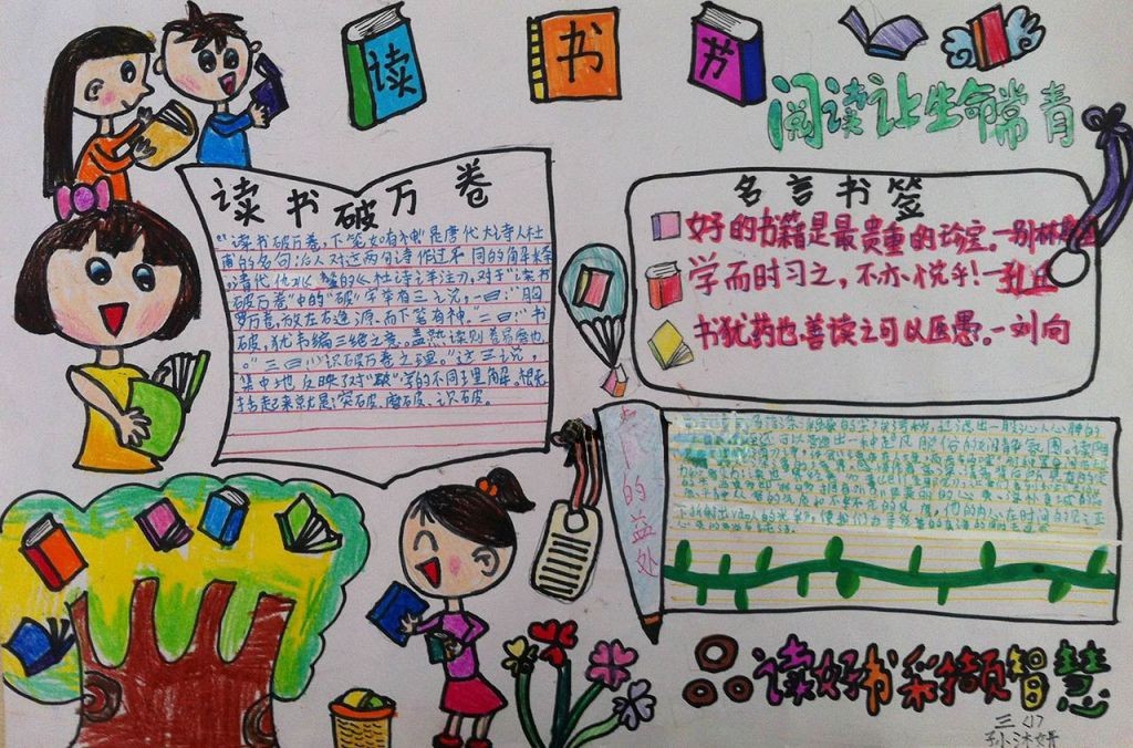 阳光阅读手抄报图片大全