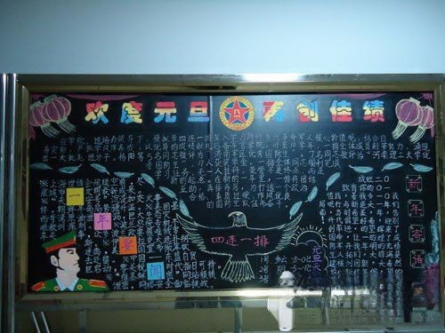 部队元旦板报：欢庆元旦 再创佳绩