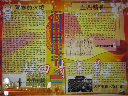 五四青年节92周年纪念日手抄报作品