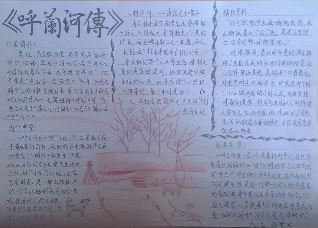 呼兰河传手抄报