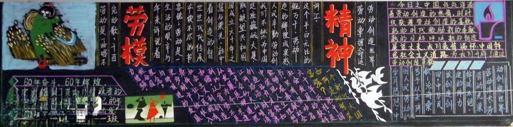 劳模精神黑板报版面设计图