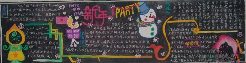 新年party黑板报版面设计