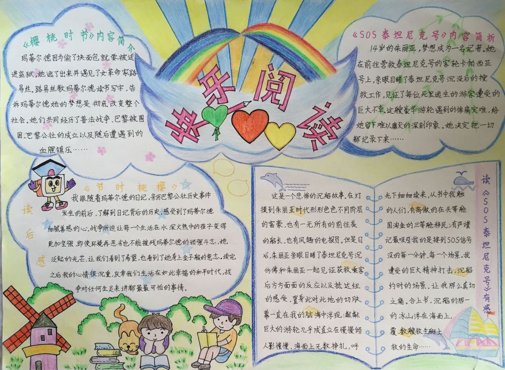 快乐阅读获奖手抄报