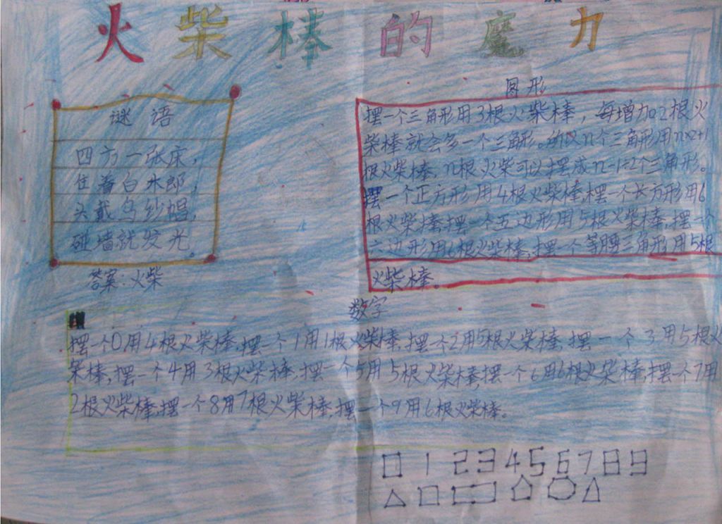 火柴棒游戏手抄报设计图