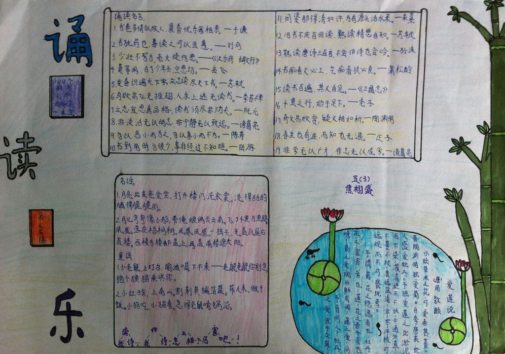 我诵读我快乐手抄报