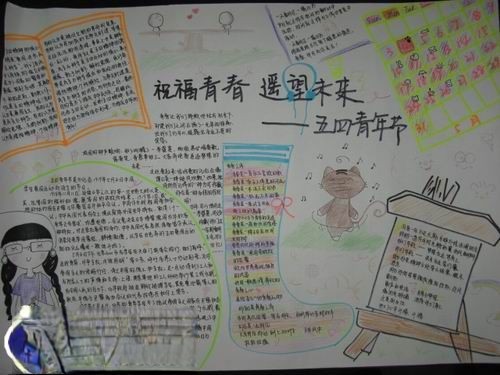 祝福青春 遥望未来-五四青年节手抄报作品
