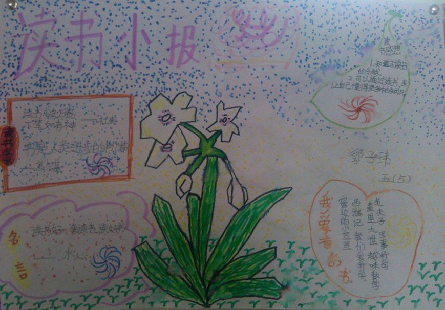 品书香伴成长手抄报