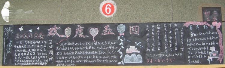 弘扬五四精神，扬起青春风帆黑板报作品