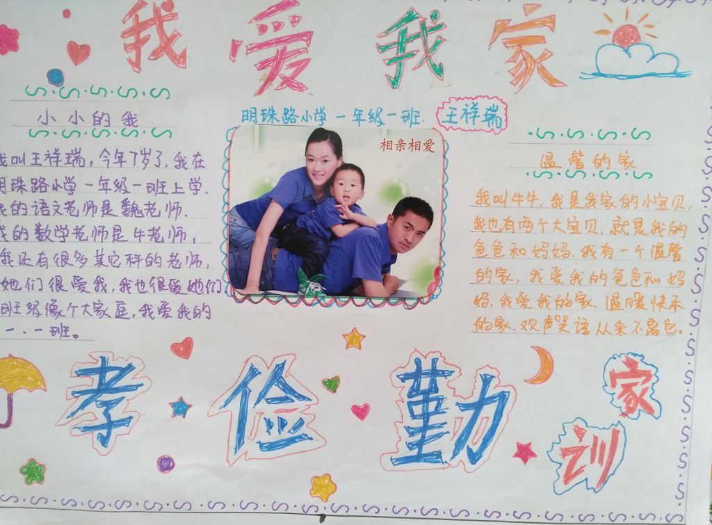 感恩父母之家风家训手抄报