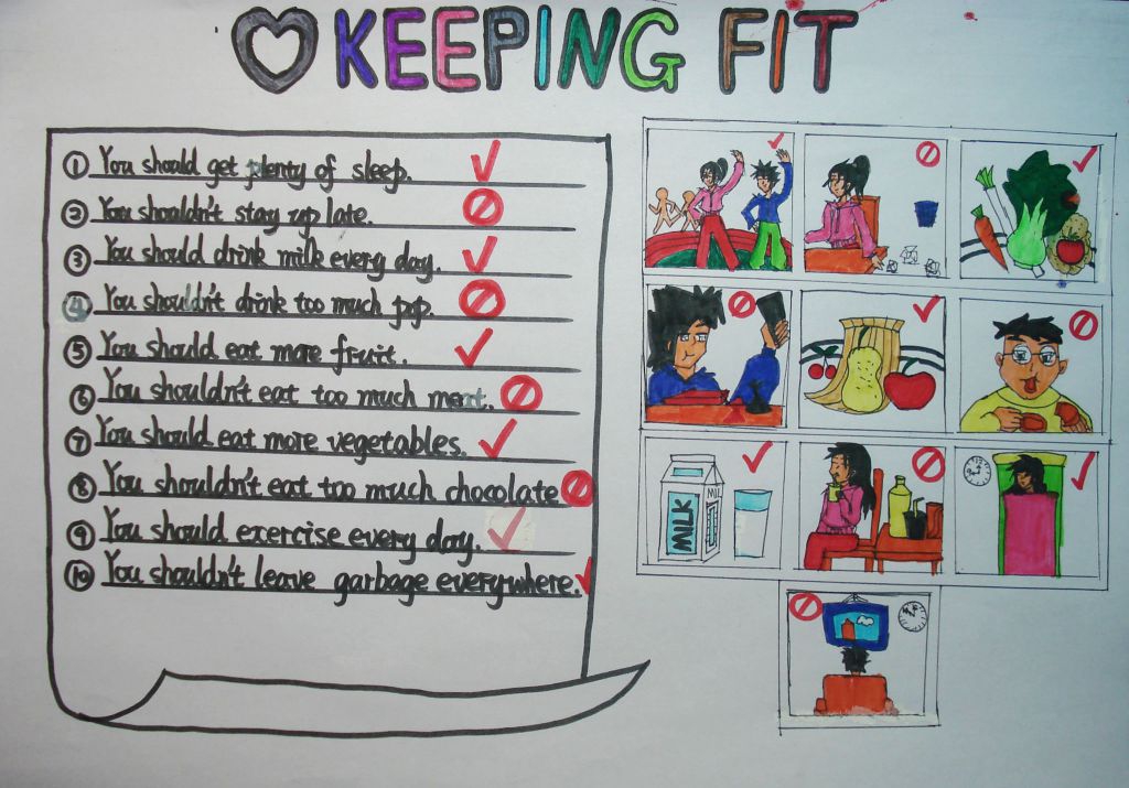 Keeping Fit手抄报