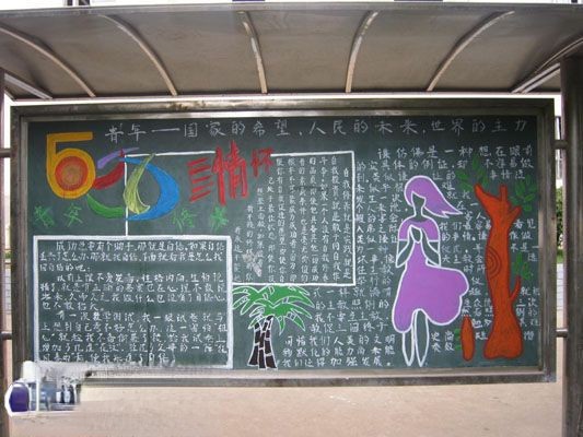 五四情怀黑板报作品欣赏