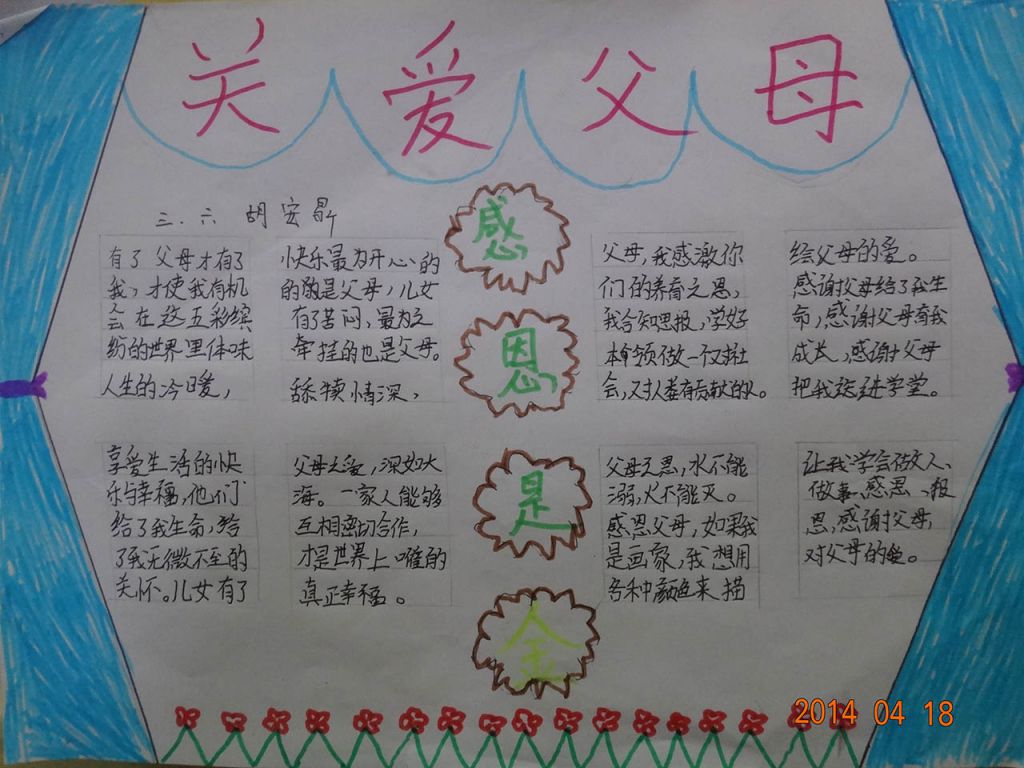 爸爸妈妈我爱你手抄报大全