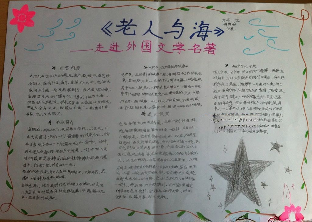 走进外国文学手抄报