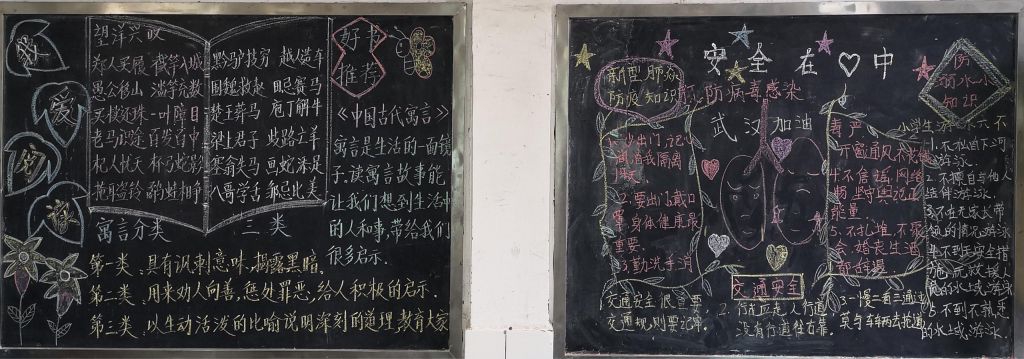 返校疫情防控黑板报，众志成城抗击疫情