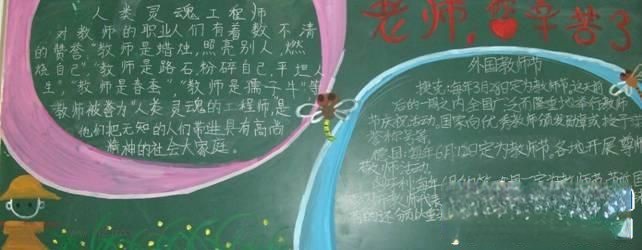 初一学生“迎接教师节”主题黑板报作品展评