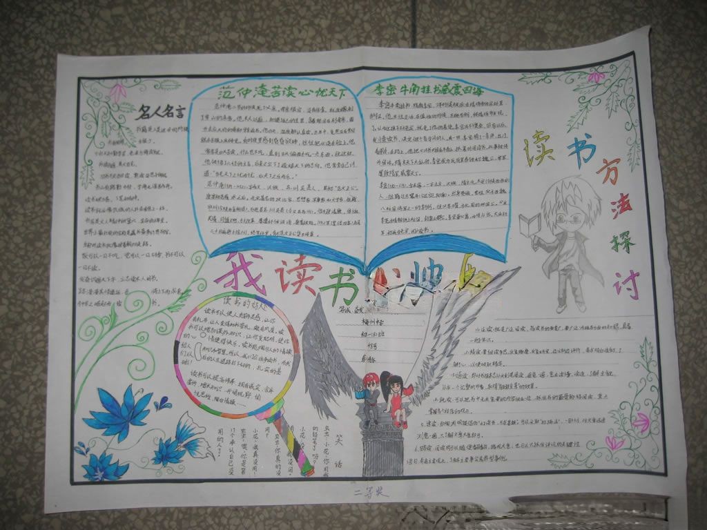 初一我读书我快乐手抄报大全