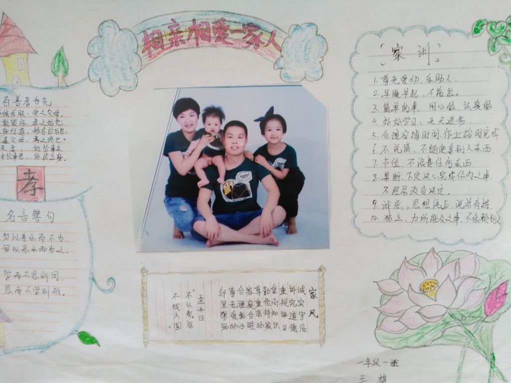 感恩父母之家风家训手抄报
